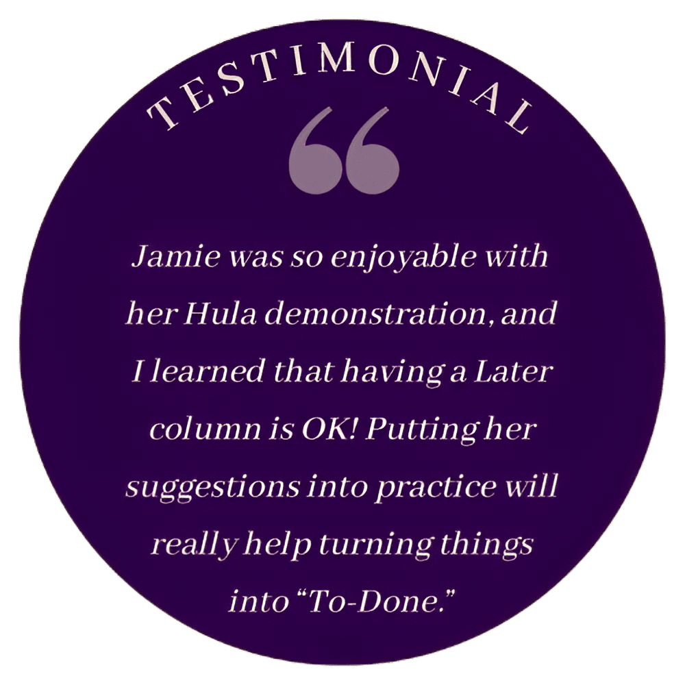 Testimonial from Jamie's productivity keynote